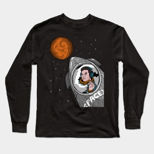 Elon Musk Rides Starship To Mars Fan Artwork Transparent Background Long Sleeve T-Shirt